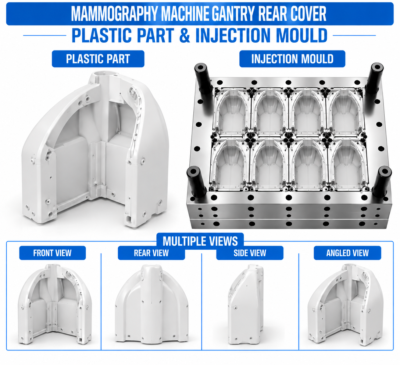 Mammography Machine Plastic Gantry Rear Cover Mould and Moulding Service